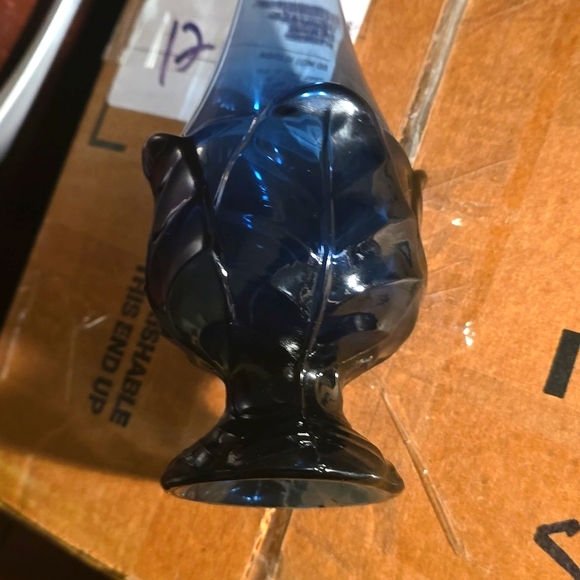 Viking - Rare - Charcoal Blue Leaf 13"H Swung Vase - Picture 7 of 8